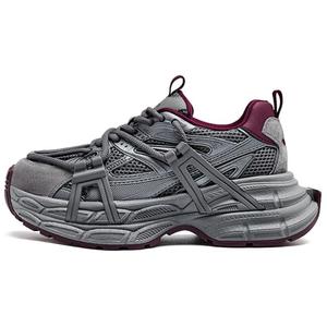 Низкие массивные кроссовки женские AGSDON, Gray Red