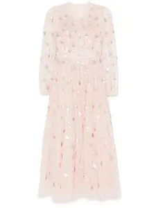 Платье с длинными рукавами Needle & Thread, розовый