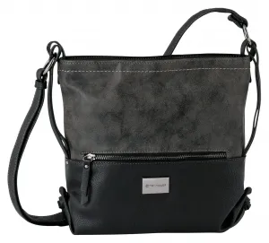 Сумка через плечо TOM TAILOR "ELIN", с декоративными лентами по бокам, черный