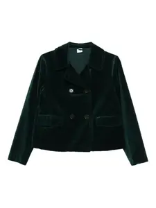 Двубортный бархатный пиджак Aspesi, зеленый