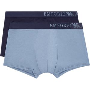 Двухкомплектные трусы-боксеры Asv Soft touch Eco Viscose EMPORIO ARMANI, 2 шт (морской синий+синий)