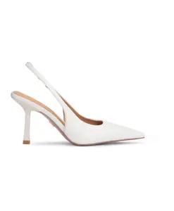 Туфли Лодочки на узкой шпильке с квадратным каблуком. Kazar, белый