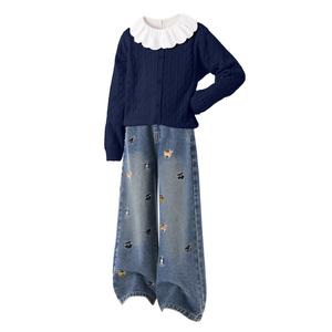 Детская повседневная спортивная одежда Disney, Solid Color Navy Blue+Solid Color Denim Blue+Solid Color Gardenia White