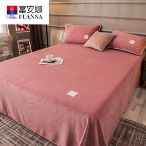 Fuanna Простыня на резинке 230х230 см, флис, цвет red bean paste red