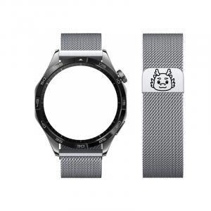 Ремешок совместимый с Huawei, металлический CHENSONG, маленький дракон на задней панели - миланский лазерный ремешок [Черный]