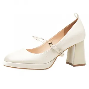 GOSO Женские туфли Мэри Джейн с массивным каблуком абрикосового цвета, цвет Apricot