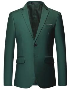 Приталенный деловой блейзер Youthup, темно-зеленый