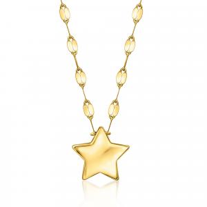 Ожерелье Ross-Simons Italian с объемной звездой из 10-каратного желтого золота Ross-Simons, 18 In