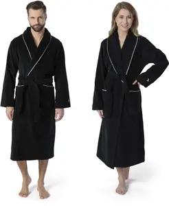 Халат унисекс Möve "велюр с шалевым воротником" (1 шт.), элегантный дизайн по краю, черный