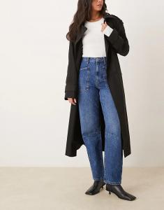 Джинсы ASOS DESIGN с закругленными брючинами темно-синего цвета