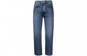 Кроп прямые джинсы TOTEME, светло-голубой