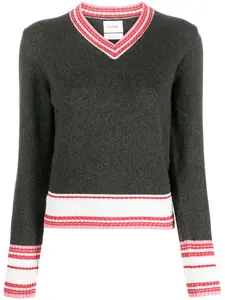 Кашемировый свитер с V-образным вырезом Barrie, зеленый