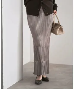 Юбка из ребристого трикотажа случайного двухцветного цвета Noble, цвет Brown D