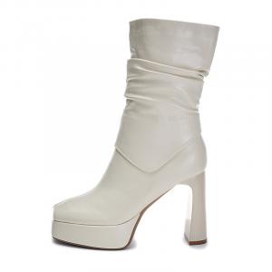 POOQ Женские ботинки на каблуке 10,5 см цвета хаки, цвет Khaki