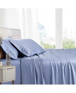 100% вискоза из бамбукового листа, набор из 5 предметов, Split California King Egyptian Linens, синий