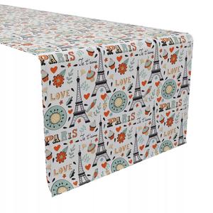 Настольная дорожка, 100 % хлопок, 16x108 дюймов, красочный парижский дизайн.