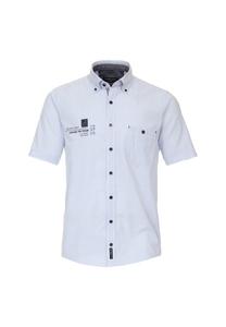 Повседневная рубашка с коротким рукавом в полоску свободного покроя Casamoda, голубой