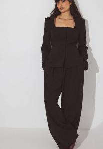 Брюки NA-KD MIT WEITEM BEIN UND HOHEM BUND, Black