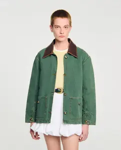 Женская рабочая куртка Sandro, темно-зеленый