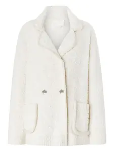 Двубортный декорированный жакет Genny, белый