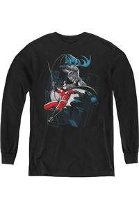 Футболка с длинным рукавом Batman Black And White для детей Gildan