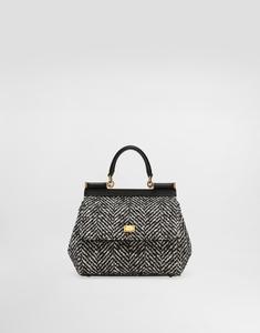 Сумка sicily среднего размера из шерсти с узором «елочка» Dolce & Gabbana, мультиколор