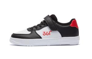 Скользоустойчивые низкие детские скейтбординговые кроссовки черно-красные Kids' 361°KIDS