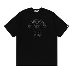 Футболка BAPE Rhinestone College Relaxed Fit Tee, черный