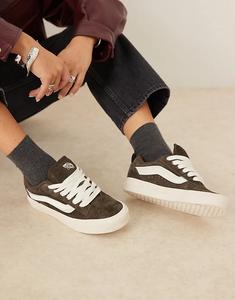 Темно-коричневые замшевые кроссовки Vans Knu Skool