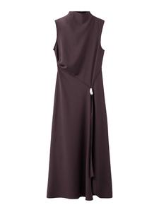 Платье MANGO Elea, темно-коричневый