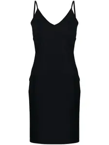 Платье мини с V-образным вырезом JIL SANDER, черный