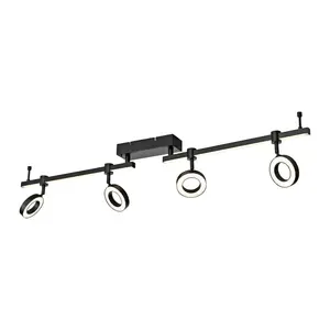 Потолочный светильник Ls-BILEDA LED-панель 1 шт. Теплый белый светодиод, RGB + настраиваемый белый, пульт дистанционного управления, инфракрасный включен, совместим с умным домом Just Light, черный