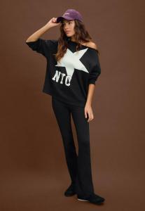 Толстовка Stradivarius WITH EXPOSED SHOULDERS , Black