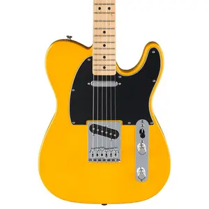 Электрогитара Fender Standard Telecaster - гриф из клена - черный пластиковый накладной щит - цвет сливочного блонда