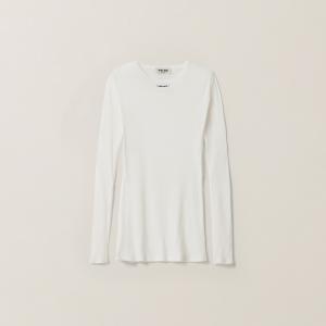 Платье из трикотажного рифленого джерси MIU MIU, белый