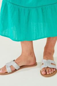 Босоножки с зеркальными бусинами Accessorize, серебряный