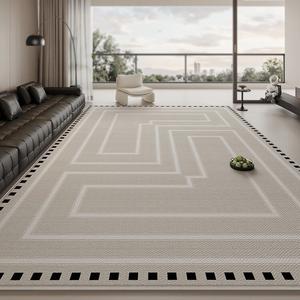 Budis Ковер 200х300 см для гостиной в светлом люксовом стиле, waterproof, non-slip, thickened, soundproof, washable