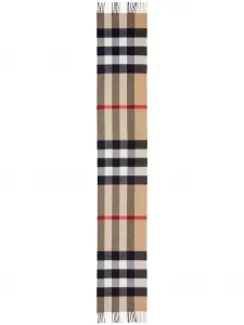 Кашемировый шарф в клетку BURBERRY, нейтральный