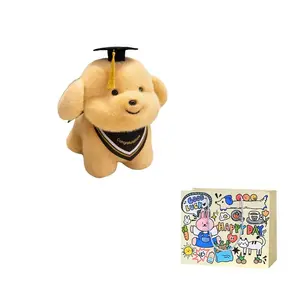 Плюшевая кукла Doctor Hat Dun Dog, высота 23 см/33 см Bobby Bear, желтый