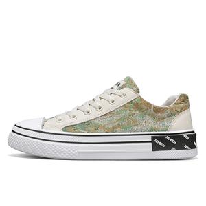 RENBEN Низкие, износостойкие, нескользящие, парусиновые туфли, мужские, бежево-зеленые