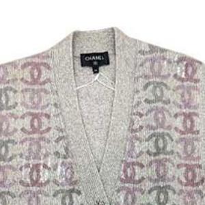 Кардиган женский Chanel с принтом, серый