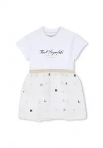 Детское платье, повседневное платье Karl Lagerfeld Kids, White Off White