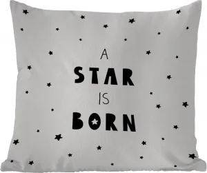 Подушка для улицы - Цитаты - Звезда родилась - Младенец - Дети - Пословицы - 45 x 45 см - Водонепроницаемая - Подушка для отдыха - Подушка с фотографией - Декоративная подушка MuchoWow