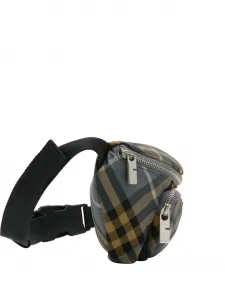 Малая поясная сумка в клетку BURBERRY, синий