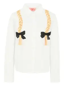 Рубашка с длинными рукавами и бантом из косы Vivetta, белый