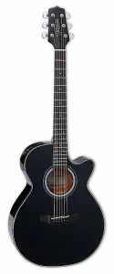 Takamine GF30CE BLK Серия G30 FXC Концертная акустическая/электрогитара с вырезом, глянцевый черный