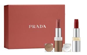 Ограниченный набор матовой помады Non Virgin Brown To Red Gradient легкий, легко растушевывается 3,8г+3,8г PRADA, Non-Sкоричневыйdard коричневый Limited Lipstick #B107+Color Layeкрасный Lipstick #B03 Ugly красный коричневый