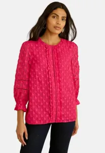 Блузка прямого кроя с объемным изображением сердца, рукавами 3/4 и круглым вырезом. Love & Roses, Pink