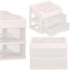 Шкатулка для украшений и косметики 34х30х25см органайзер с отделениями молочный, Springos