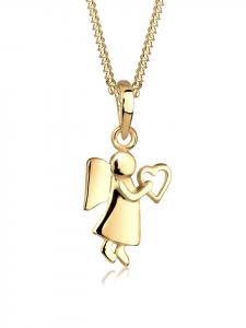 Elli Колье из серебра 925 пробы: ангел и золотое сердце